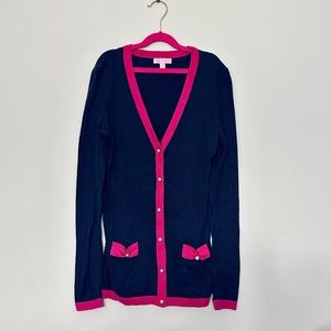Lilly Pulitzer Preppy Navy & Pink Cardigan